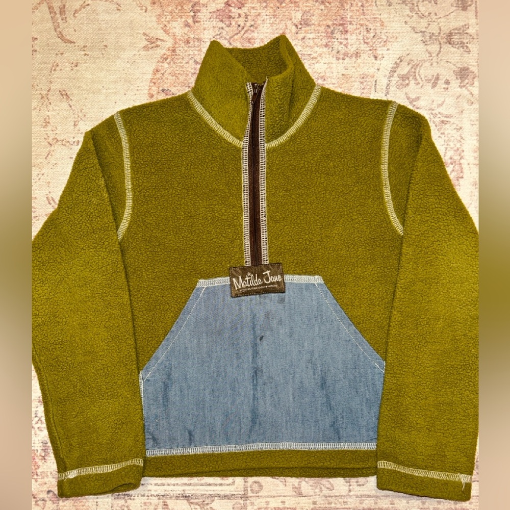 Matilda Jane "Westside Zippy Pullover" Fleece Sweatshirt (Size 2)
